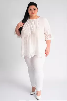 Блуза довга трапеція з жатки великих розмірів