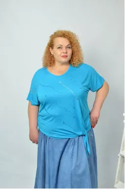 Блуза короткая трикотажная супер батал