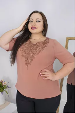 Блузка короткая креп супер батал