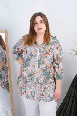 Туніка принт коротка сорочка супер батал