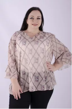 Блуза-двойка длинная супер батал