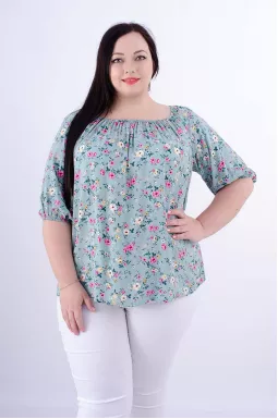 Шпапельная цветочная блуза супер батал