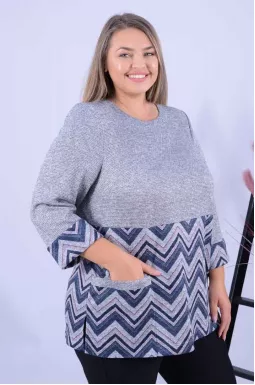 Блуза подовжена з орнаментом супер батал