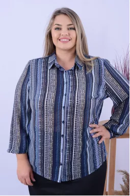 Блуза довга в кольорах батал