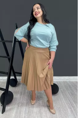 Довга блуза з вирізом супер батал 