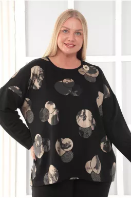 Блуза с украшением короткая Турция батал