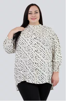 Блуза шовкова в принт супер батал