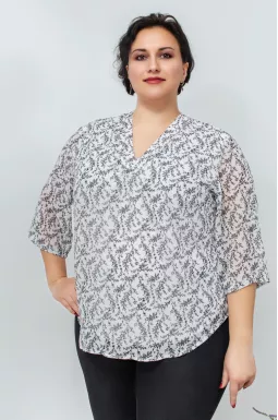 Блуза довга шифонова супер батал