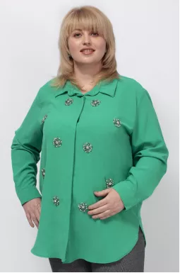 Блуза довга з прикрасами супер батал