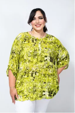 Яскрава блуза в принт супер батал