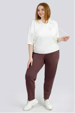 Блуза трикотажная с декором больших размеров