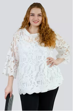 Блуза-двойка из изысканного кружева больших размеров