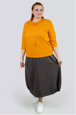 Яркая блуза с молнией больших размеров