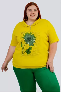 Блуза з високим горлом та блискавкою великих розмірів