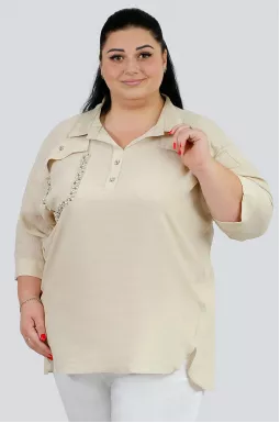 Блуза жатка з декором великих розмірів