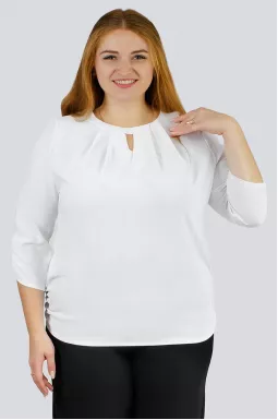 Ніжна однотонна блуза великих розмірів