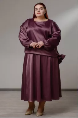 Элегантная атласная блуза больших размеров