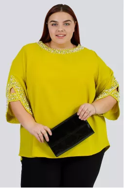 Блуза з перлинами великих розмірів