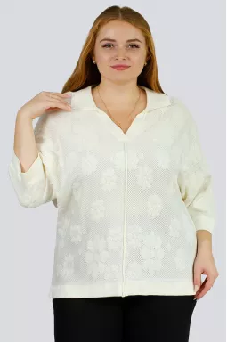 Блуза в'язана з коміром великих розмірів