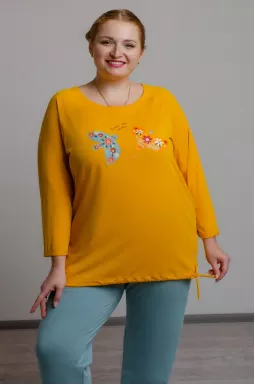 Блуза з принтом і зав'язками великих розмірів