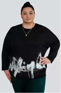 Блуза зі сріблястим напиленням великих розмірів