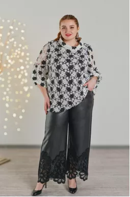 Мереживна блуза-двійка великих розмірів