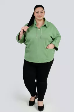 Блуза з декоративною шнурівкою великих розмірів