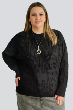 Джемпер чорний в'язаний великих розмірів