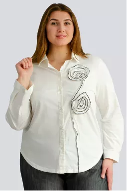 Блуза з трояндами великих розмірів