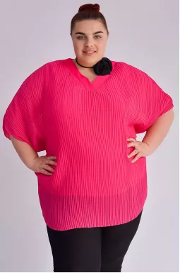 Блуза-двійка з прикрасою у вигляді квітки великих розмірів