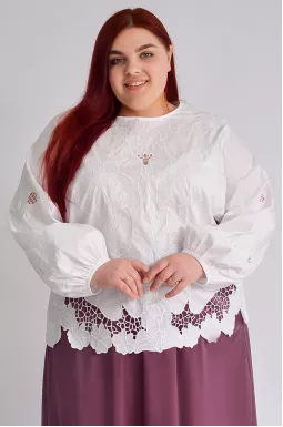  Блуза белая больших размеров