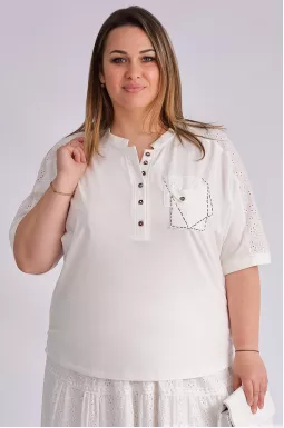 Блуза с прошвой больших размеров