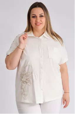 Блуза з мереживом і вишивкою великих розмірів