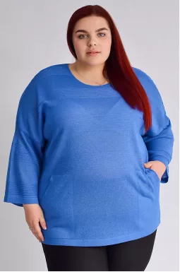 Блуза в'язана з кишенями великих розмірів