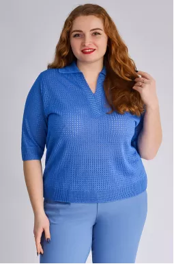 Блуза короткая вязаная больших размеров