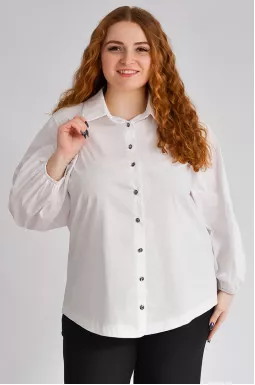 Блуза біла з сіткою великих розмірів