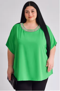 Блуза з декором зі стразів великих розмірів