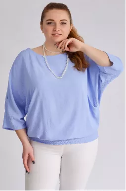 Блуза короткая однотонная больших размеров