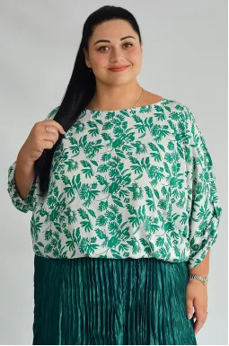 Блуза штапельна в принт великих розмірів