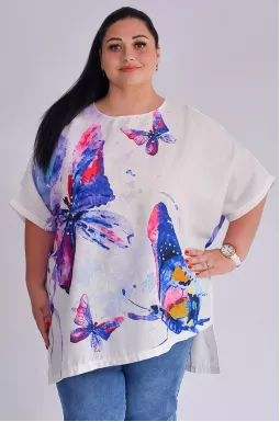 Блуза з акварельним принтом великих розмірів