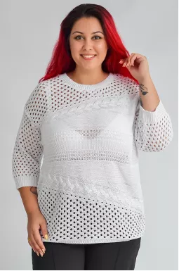 Фактурна в’язана блуза великих розмірів