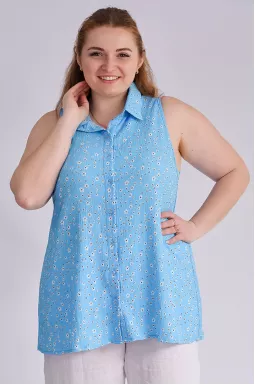 Блуза без рукавів з квітковим принтом великих розмірів