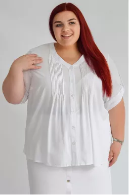 Блуза довга з фактурними вставками великих розмірів