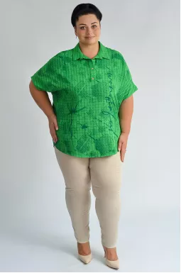 Блуза довга з графічним текстовим принтом великих розмірів