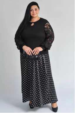 Блуза з мереживом і декоративною «крапелькою» великих розмірів