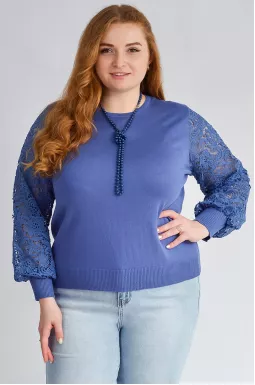 Элегантная блуза с цветочным кружевом больших размеров