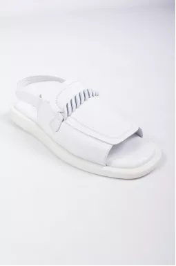 Босоніжки шкіряні білі великих розмірів 