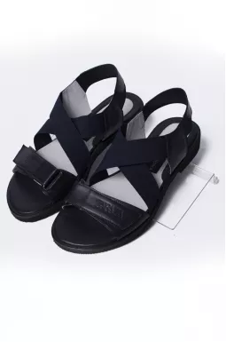 Шкіряні босоніжки на резинках великих розмірів