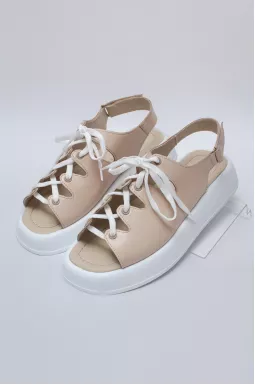 Шкіряні сандалі на шнурівці великих розмірів