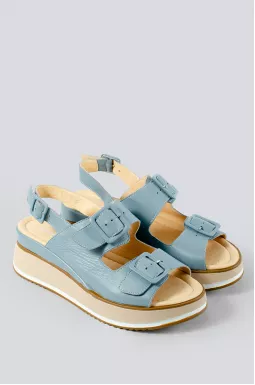 Стильні босоніжки кольору денім великих розмірів